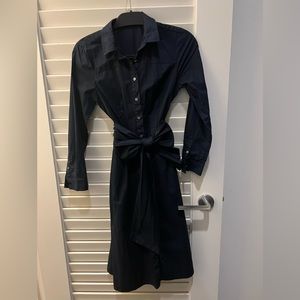 JCrew navy cotton shirt dress